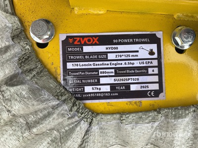 2025 ZVOX HYD90 35 in Power Trowel (Unused)