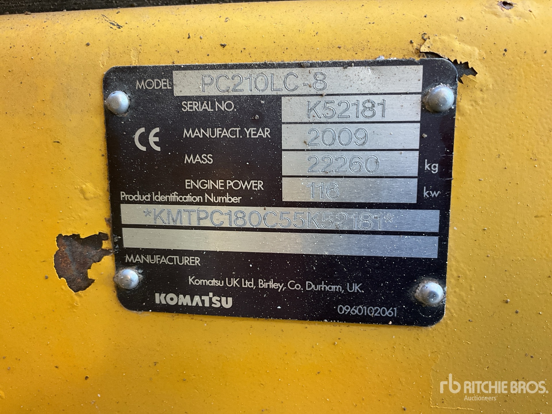 2009 Komatsu PC210 Escavatore cingolato