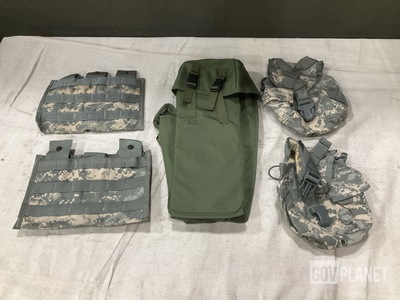 (64) M4 Three Mag Pouches, (6) Radio Set Carriers & Assorted Items