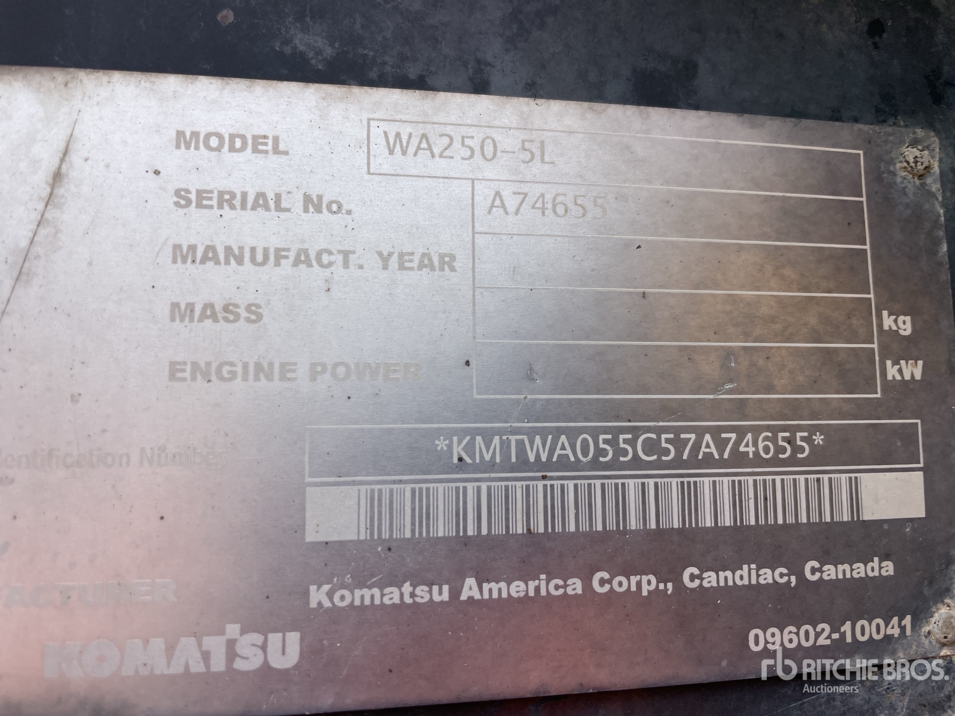 2007 Komatsu WA250-5L Wheel Loader