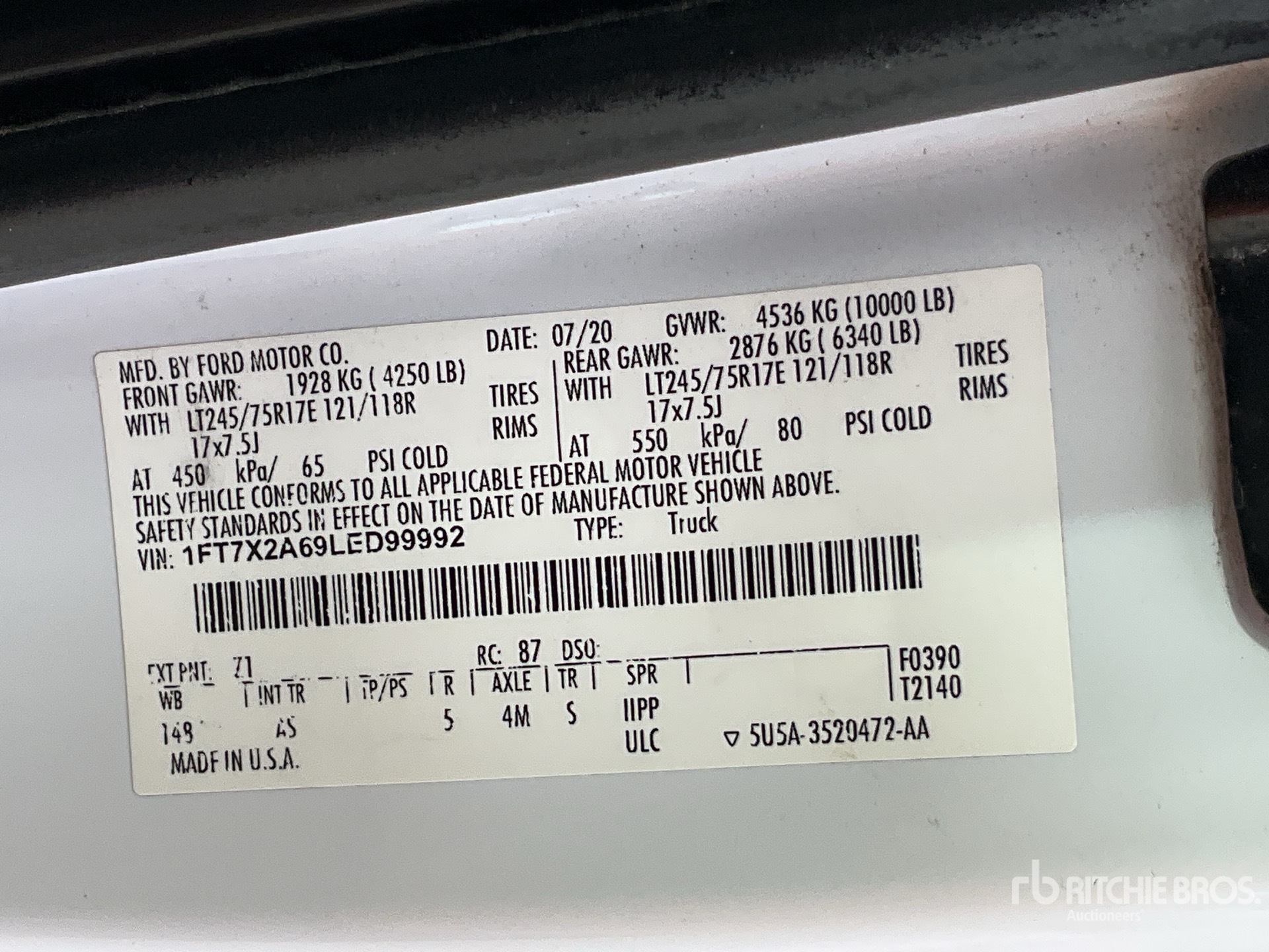 2020 Ford F-250 XL 4x2 Extended Cab Pickup