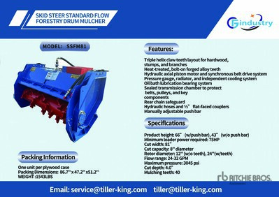 2025 CFG SSFM81 81 in Skid Steer Mulcher (Unused)