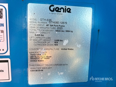 2019 Genie GTH-636 Telehandler