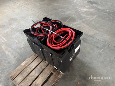 Quantity of (5) Electric 25 ft 800 amp Booster Cables (Unused)
