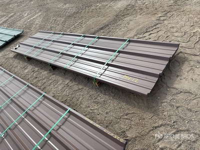 Quantity of 2025 Kit Containers Steel R Panel 12 ft x 3 ft Corrugated Steel Panels (Unused)