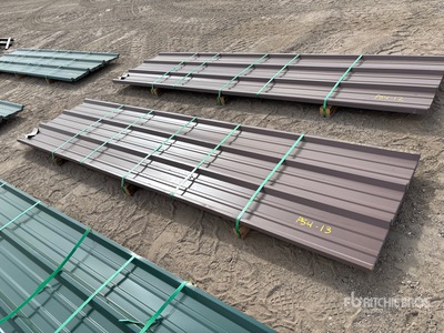 Quantity of 2025 Kit Containers Steel R Panel 12 ft x 3 ft Corrugated Steel Panels (Unused)