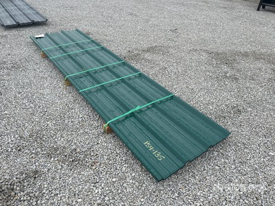 Quantity of (25) 2025 Kit Containers Steel R Panel Corrugated Steel Panels 12ft (Unused)