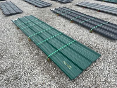 Quantity of (35) 2025 Kit Containers Steel R Panel Corrugated Steel Panels 12ft (Unused)
