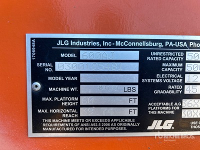 2014 JLG 600AJ Plataformas Elevadoras Articuladas