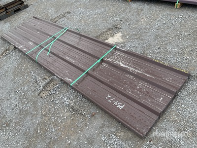 Quantity of (50) 2025 Kit Containers Steel R Panel 3 ft x 12 ft Brown Panels (Unused)