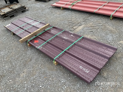 Quantity of (50) 2025 Kit Containers Steel R Panel 3 ft x 12 ft Burgundy Panels (Unused)