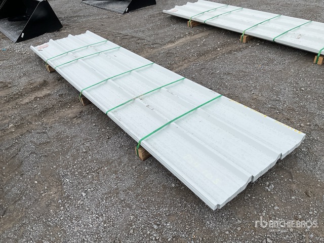 Quantity of (50) 2025 Kit Containers Steel R Panel 3 ft x 12 ft White ...