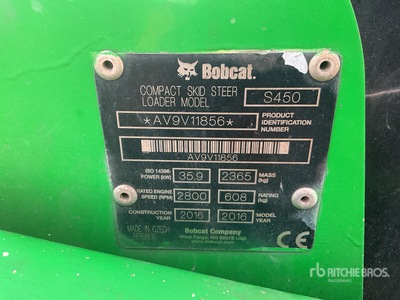 2016 Bobcat S450 Mini pala