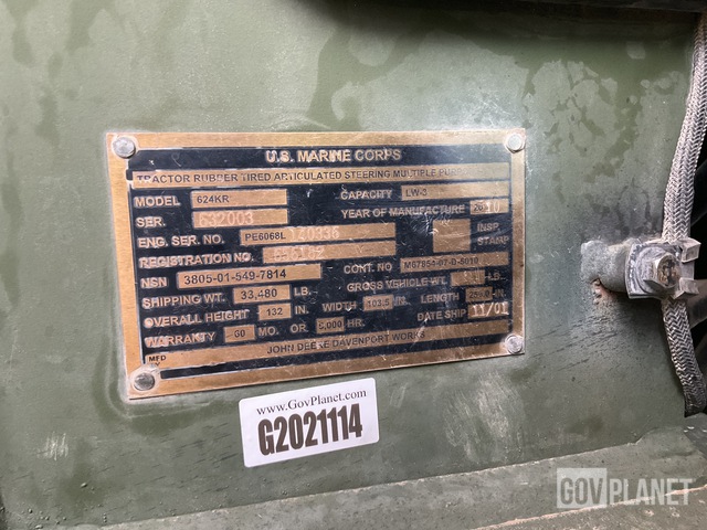 CARGADOR FRONTAL JOHN DEERE 624KR