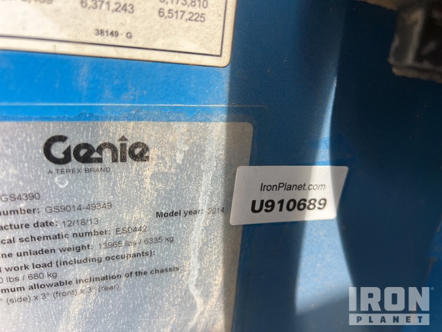ELEVADOR TIJERA 2014 GENIE GS4390
