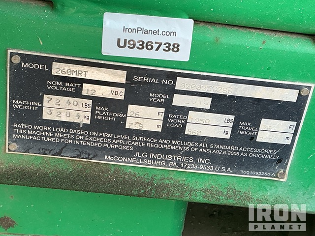 ELEVADOR TIJERA 2016 JLG 260MRT
