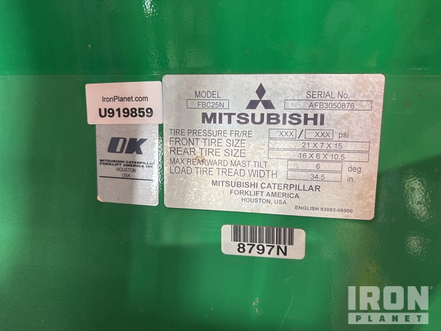 MONTACARGAS 2017 MITSUBISHI FBC25N