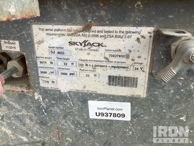 ELEVADOR TIJERA 2016 SKYJACK SJIII4632