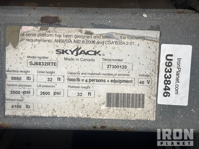 ELEVADOR TIJERA 2016 SKYJACK 6832RTE