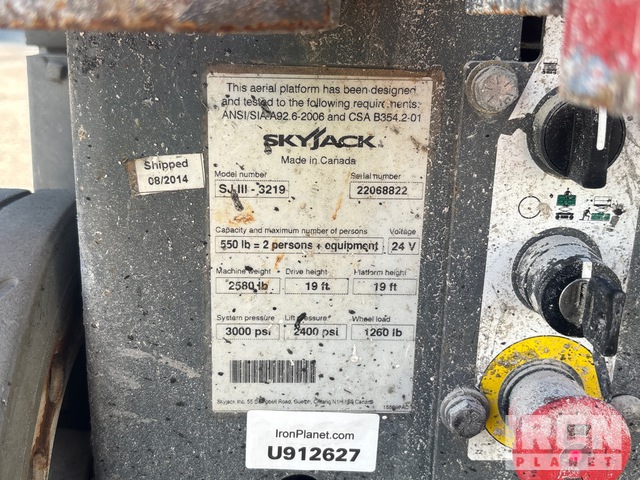 ELEVADOR TIJERA 2014 SKYJACK SJIII3219