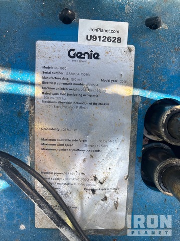 ELEVADOR TIJERA 2016 GENIE GS1930