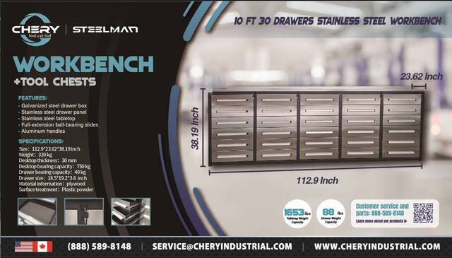 Steelman 10FT-30DB Tool Cabinet (Unused)