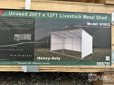 KJ K1912 Livestock Metal Shed - Unused