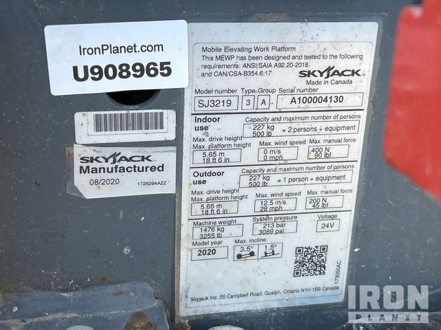 ELEVADOR TIJERA 2020 SKYJACK SJ3219E