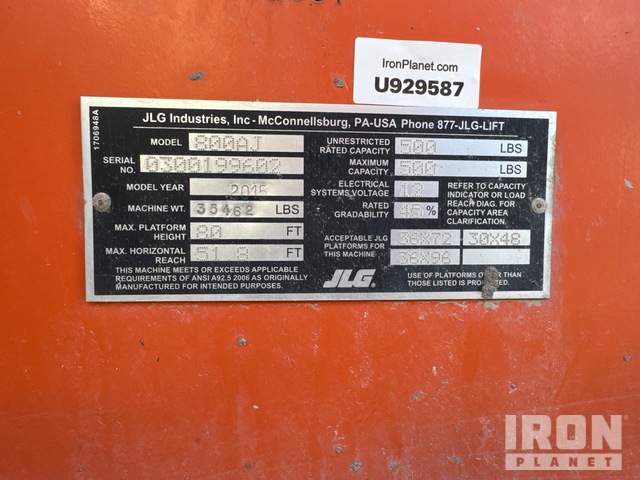 ELEVADOR ARTICULADO 2015 JLG 4WD 800AJ