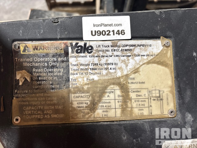 MONTACARGAS 2004 YALE GDP100MJNPBV110