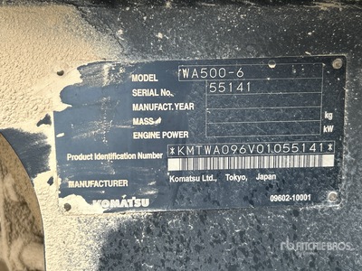 2007 Komatsu WA500 6 Pala Cargadora