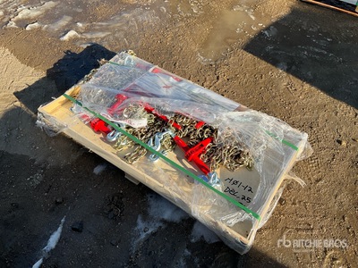 Quantity of (5) 2025 Suihe BC-5400 5400 lb Ratchet Binders & (10) 20 ft Chains (Unused)
