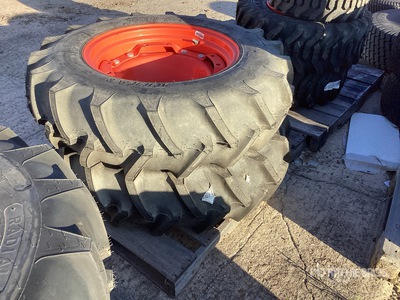 Quantity of (2) Titan 12.4-24 Tire/Rim Assembly Neumáticos
