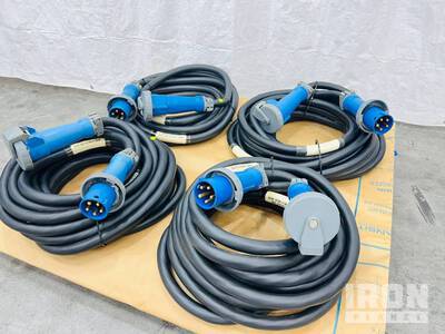 Quantity of (4) LEX 60 Amp 50 ft Electrical Distribution Pin & Sleeve Cables (Unused)