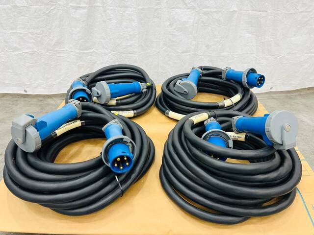 Quantity of (4) LEX 60 Amp 50 ft Electrical Distribution Pin & Sleeve Cables (Unused) Quantity of (4) LEX 60 Amp 50 ft Electrical Distribution Pin & Sleeve Cables (Unused)