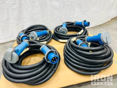 Quantity of (4) LEX 60 Amp 50 ft Electrical Distribution Pin & Sleeve Cables (Unused)