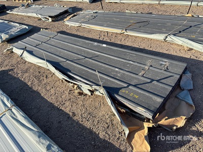 Quantity of (100) 2025 SKLP SKH100 Galvanized Steel Panels 12 ft x 3 ft (Unused)
