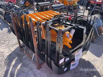 2025 GIYI 32 in With (2) Skid steer Grappler, 1-12" bucket, 1- Mini Grapple Graafmachine Hark - Fits Cat 305 Teeth (Unused)