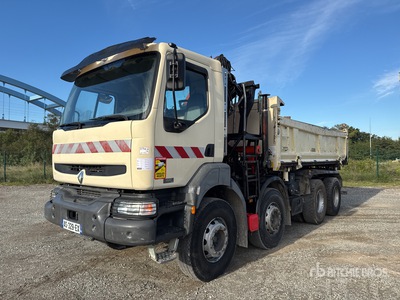 2006 Palfinger pk12000 6680 kg on 2006 Renault Kerax 420dCi 8x4 Camion Benne Avec Grue Kiepwagen met kraan