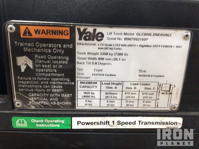 MONTACARGAS 2016 YALE GC040LX