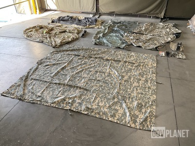 (9) Improved Combat Shelters, (24) Tarps, (4) Shelter Systems & Assorted Items