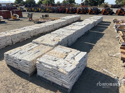 Quantity of (10) Pallets of Austin White Limestone Thin Veneer 4 in, 6 in, 8 in Mixed Stein