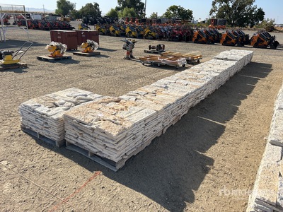 Quantity of (10) Pallets of Austin White Limestone Thin Veneer 4 in, 6 in, 8 in Mixed Stein