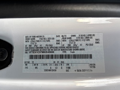 2021 Ford F-150 XL 4x2 Extended Cab Ophalen (Inoperable)