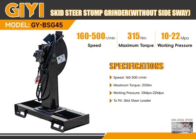 2025 GIYI GY-BSG45 Skid Steer Stump Grinder (Unused)
