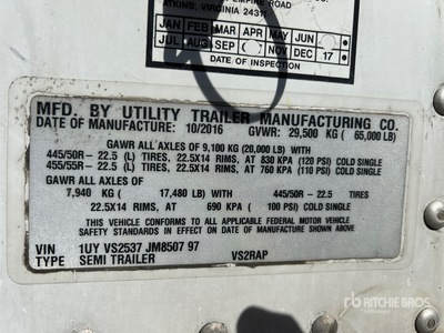 2018 Utility T/A 53 ft x 102 in T/A を見 Reefer Trailer