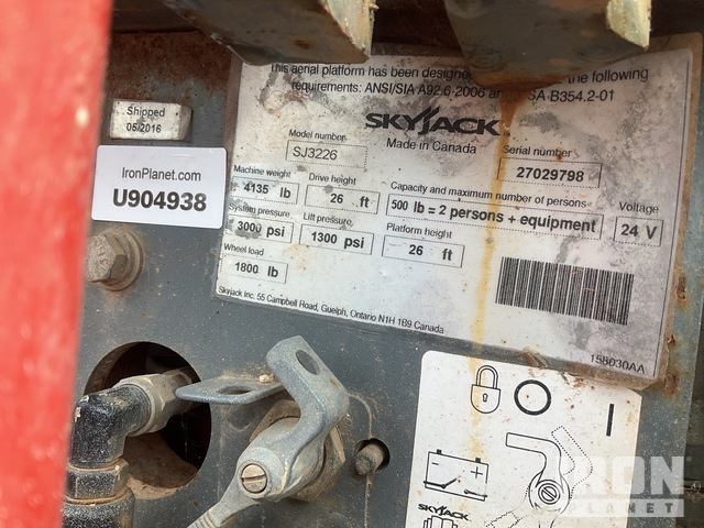 ELEVADOR TIJERA 2016 SKYJACK 3226