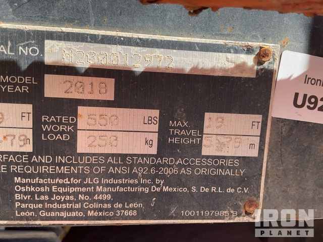 ELEVADOR TIJERA 2018 JLG 1932R