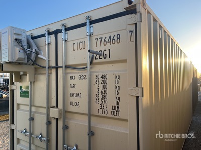 2025 20 ft x 8 ft Skid-Mounted Storage Container Mobile Office (Unused)
