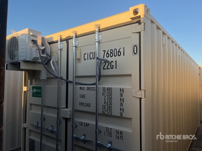 2025 20 ft x 8 ft Skid-Mounted Storage Container Mobile Office (Unused)